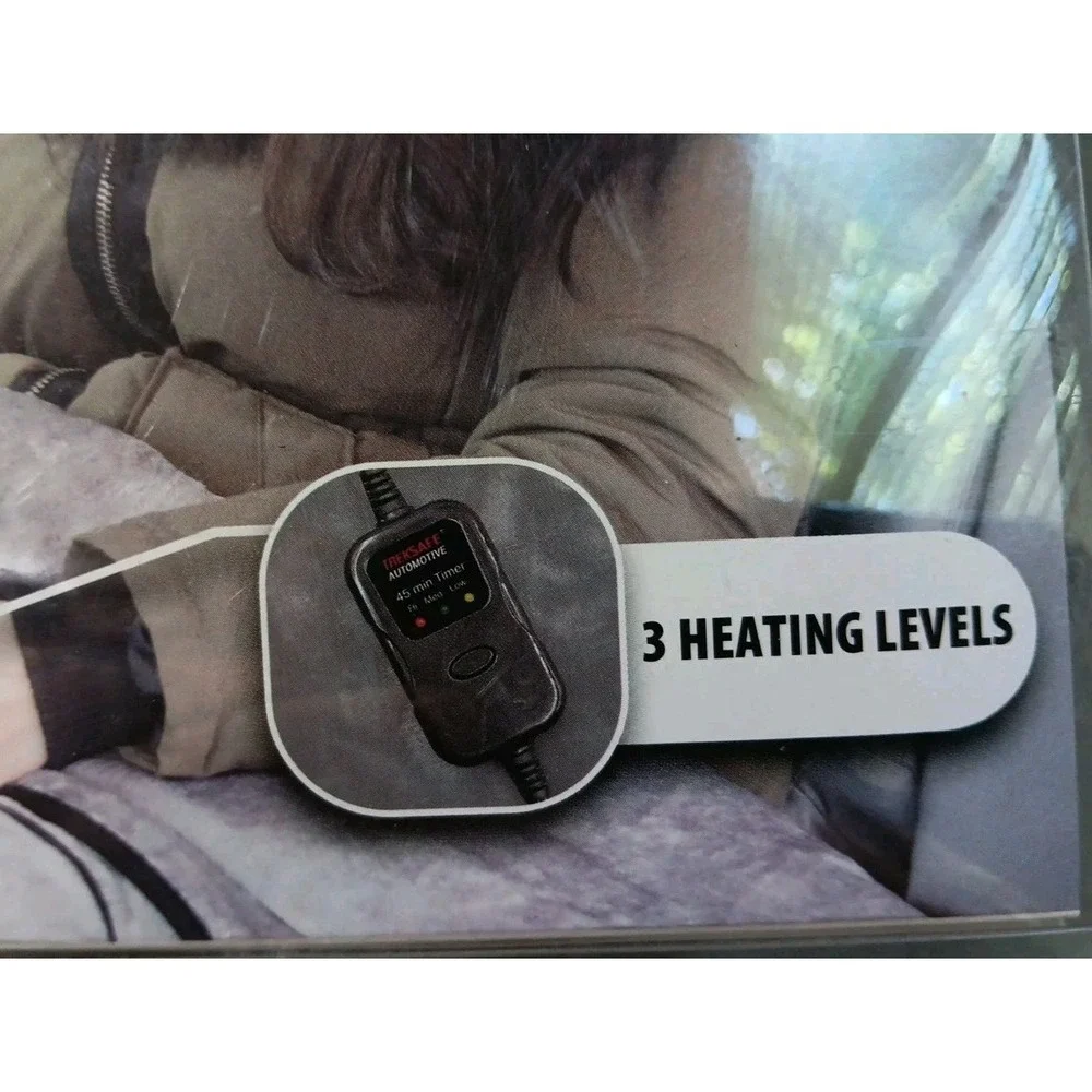 Treksafe Heated Travel Blanket Throw 12 Volt Plush 3 Settings‎ Dual Layer 55x40